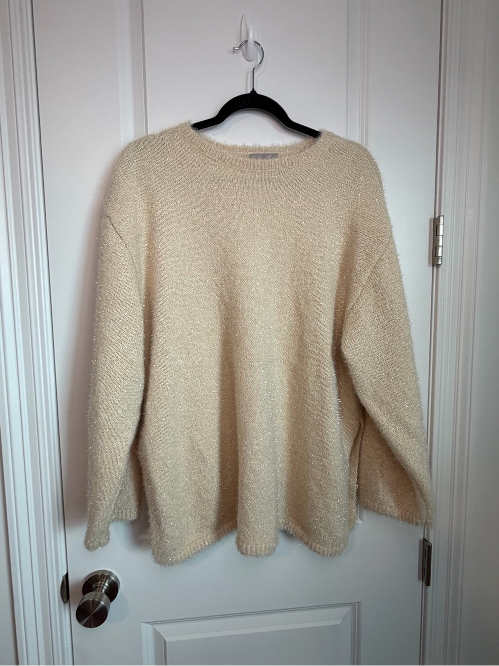 H&M Sparkle Cream Crewneck Sweater